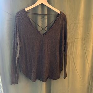 Green and black striped shirt